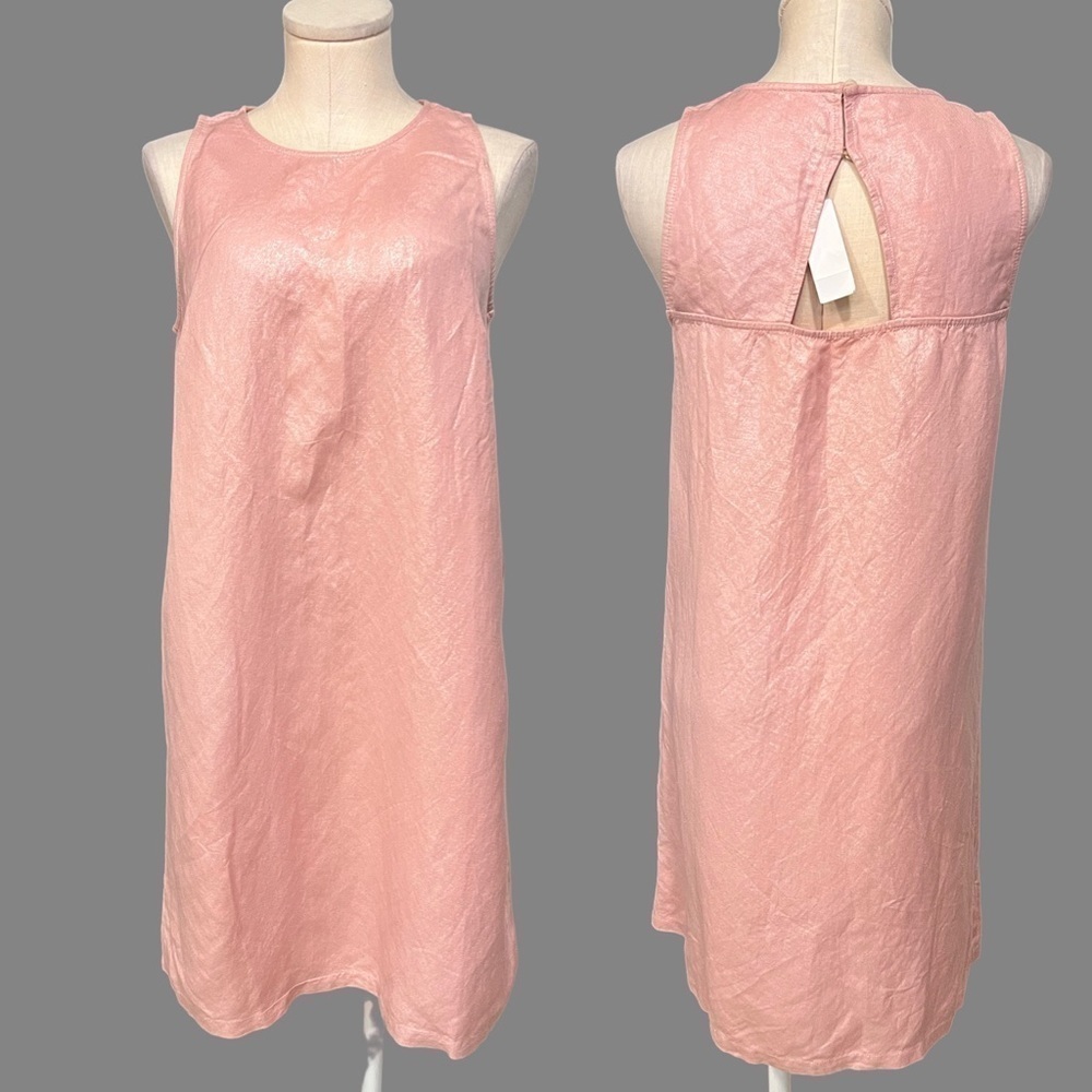 LOFT NEW soft pink with metallic sheen sleeves shift dress